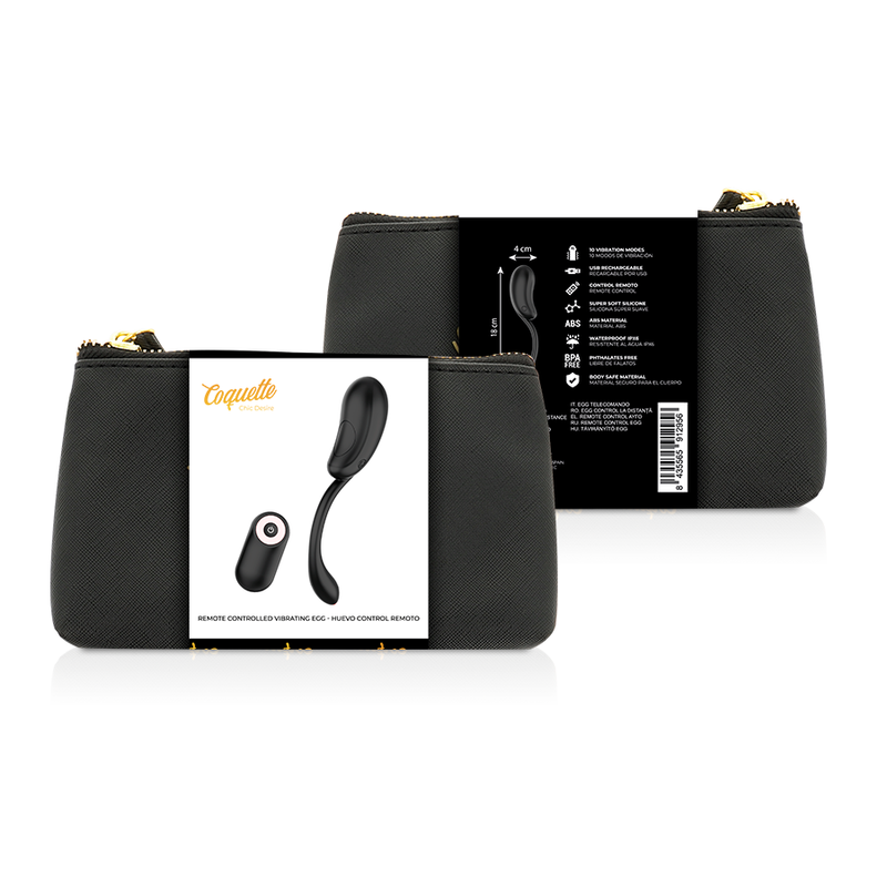 COQUETTE CHIC DESIRE - VIBRIERENDES EI FERNGESTEUERT WIEDERAUFLADBAR SCHWARZ/GOLD