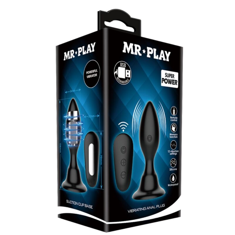 MR PLAY - ANALPLUG MIT VIBRATION SCHWARZ FERNBEDIENUNG
