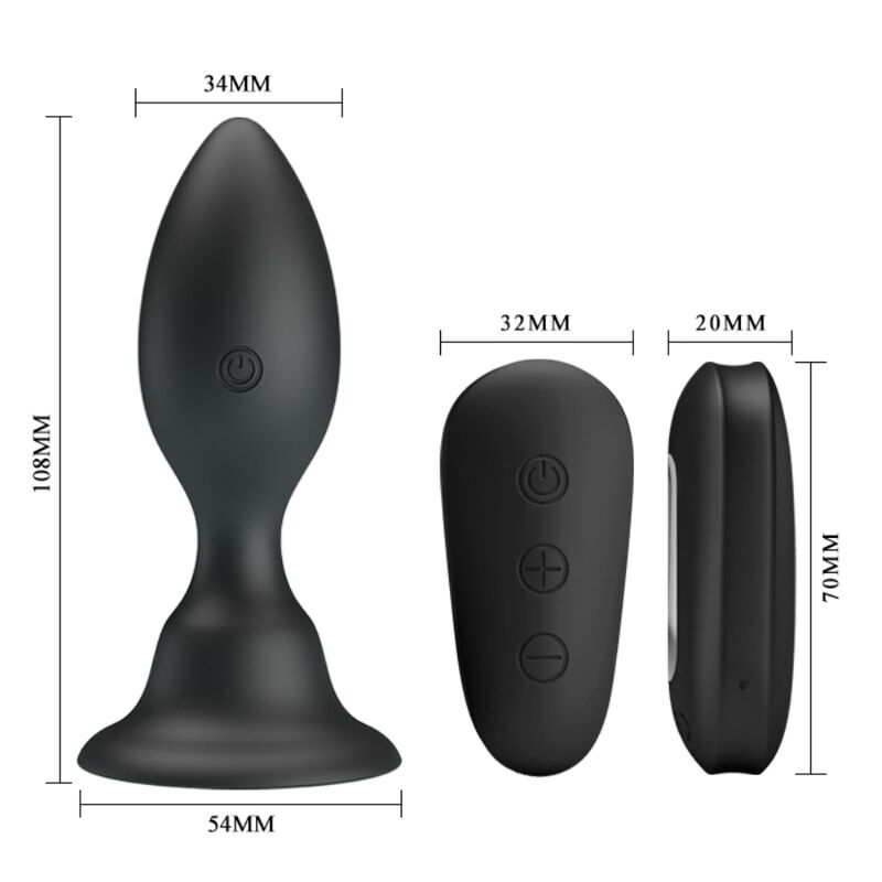 MR PLAY - ANALPLUG MIT VIBRATION SCHWARZ FERNBEDIENUNG