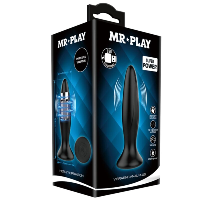 MR PLAY - RECHARGEABLE BLACK Sensory Device ANAL PLUG