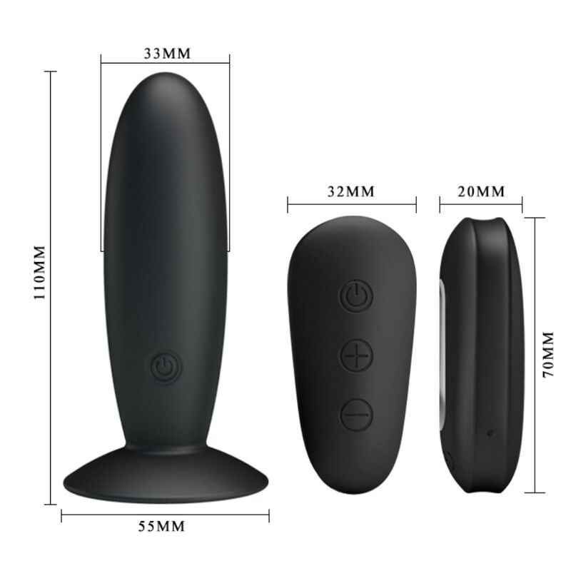 MR PLAY - ANALPLUG MIT VIBRATION SCHWARZ FERNBEDIENUNG