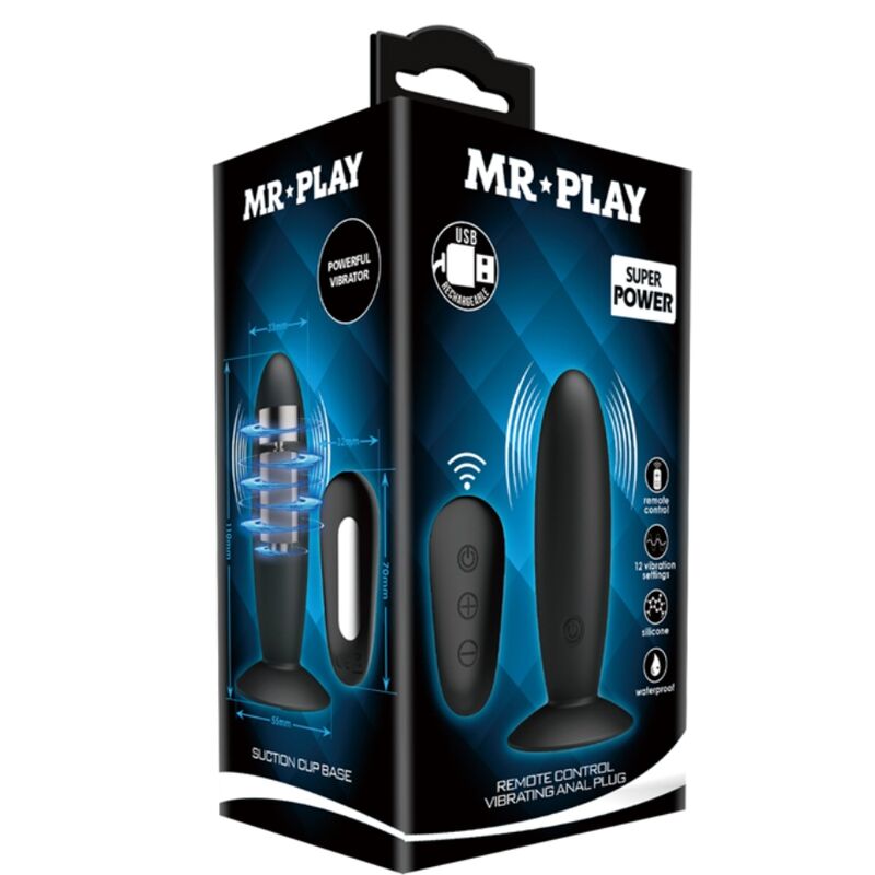 MR PLAY - ANALPLUG MIT VIBRATION SCHWARZ FERNBEDIENUNG