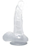 BAILE - REALISTISCHES Wellnessgerät MIT SAUGNAPF UND HODEN 16,7 CM TRANSPARENT