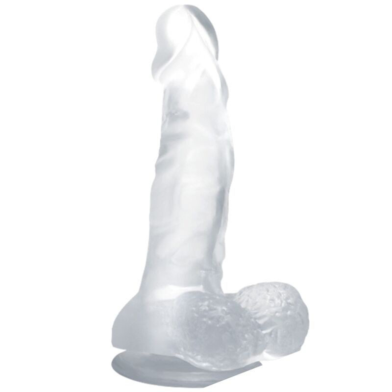 BAILE - REALISTISCHES Wellnessgerät MIT SAUGNAPF UND HODEN 16,7 CM TRANSPARENT
