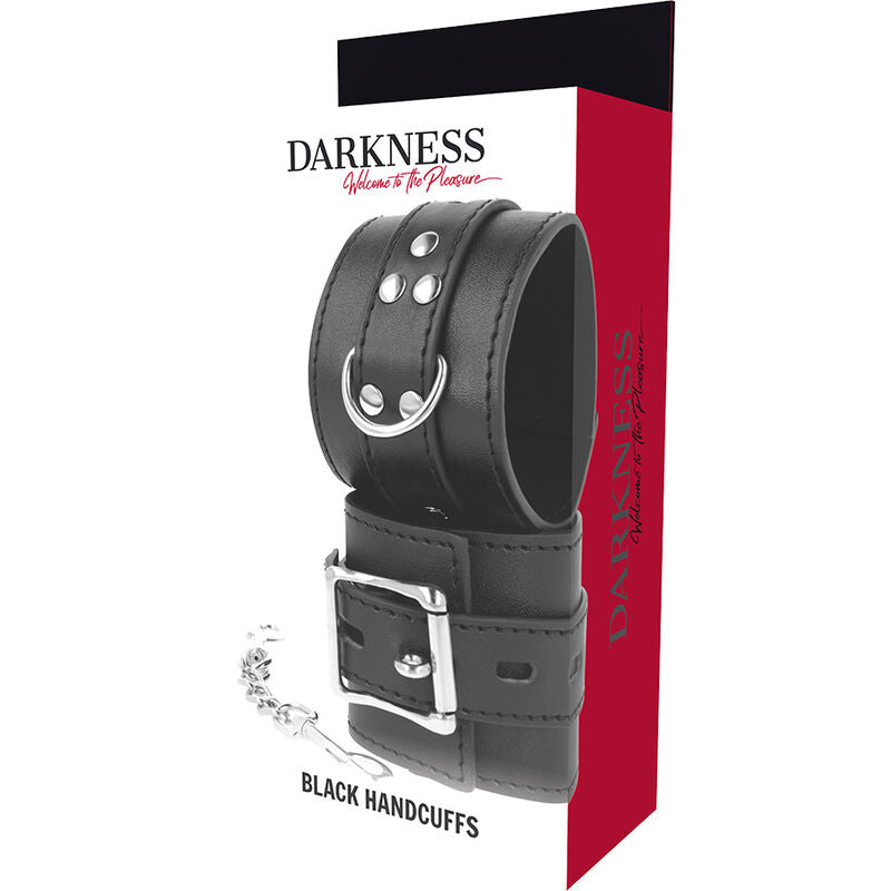 DARKNESS - SCHWARZE LEDERHANDSCHELLEN