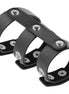 DARKNESS - ADJUSTABLE LEATHER DOUBLE PENIS AND TESTICLE RING