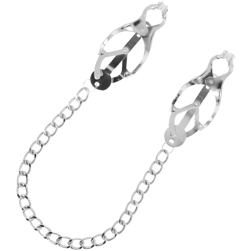 DARKNESS - METALLBRUSTKLEMMEN MIT KETTE