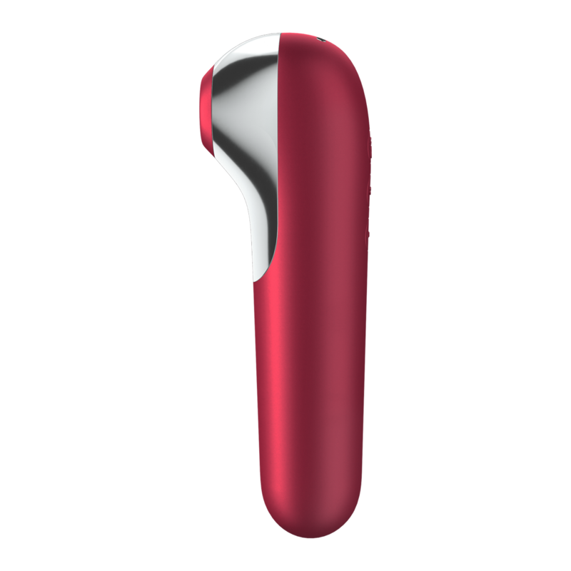 SATISFYER - DUAL LOVE Sensory Device AND SUCTIONER WITH PULSED AIR RED