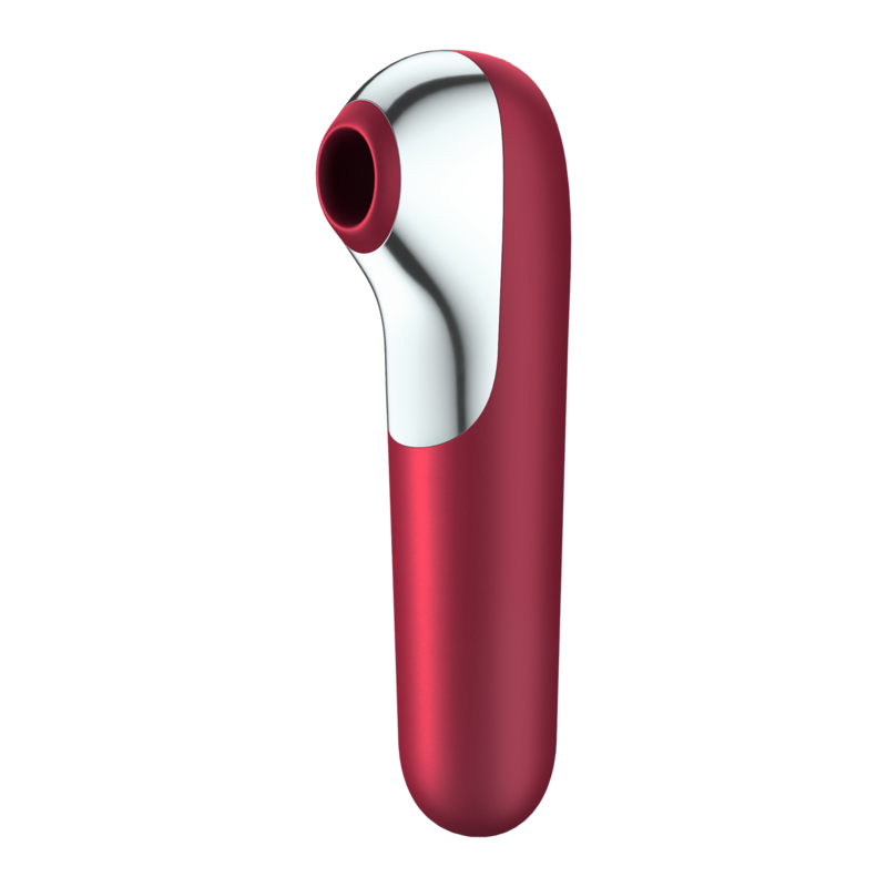 SATISFYER - DUAL LOVE Sensory Device AND SUCTIONER WITH PULSED AIR RED