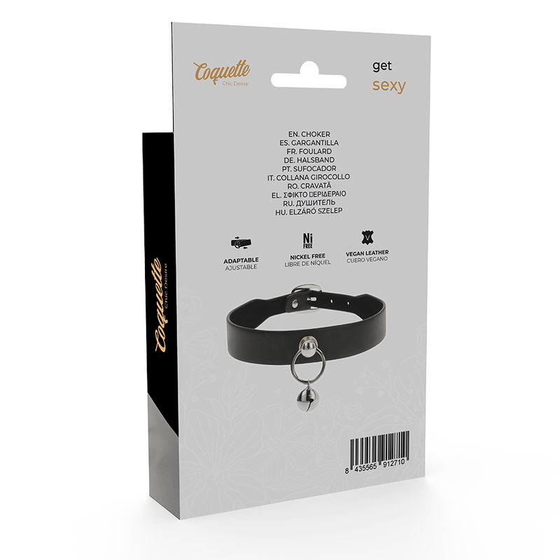COQUETTE CHIC DESIRE - VEGANE LEDER HALSKETTE DAMEN ACCESSOIRE RASSEL/RING