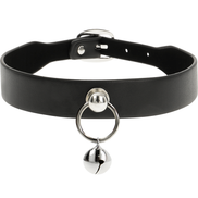 COQUETTE CHIC DESIRE - VEGANE LEDER HALSKETTE DAMEN ACCESSOIRE RASSEL/RING