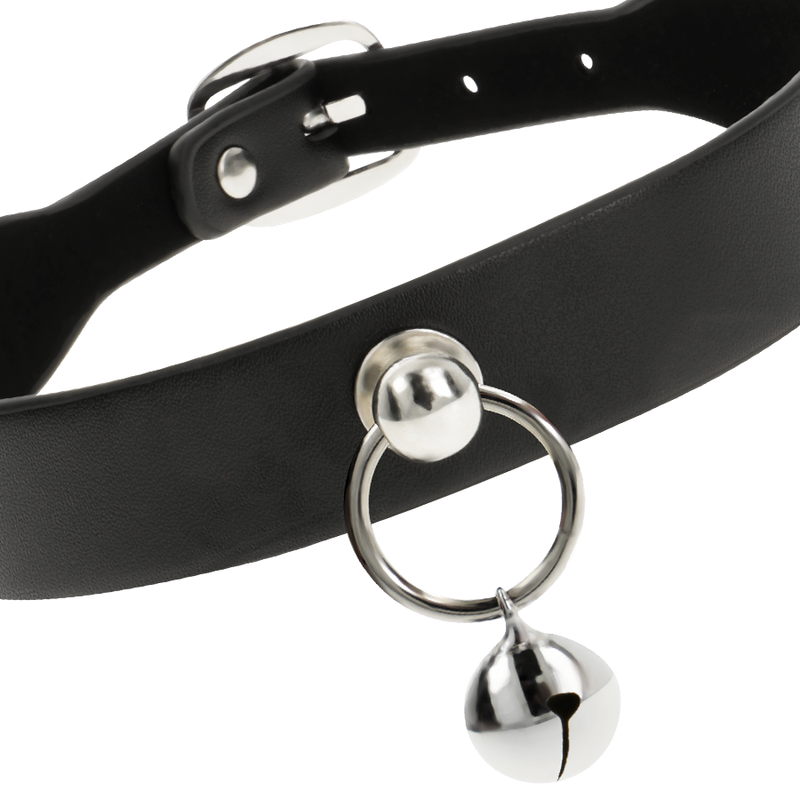 COQUETTE CHIC DESIRE - VEGANE LEDER HALSKETTE DAMEN ACCESSOIRE RASSEL/RING