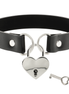 COQUETTE CHIC DESIRE - VEGAN LEATHER NECKLACE WITH HEART ACCESSORY WITH KEY
