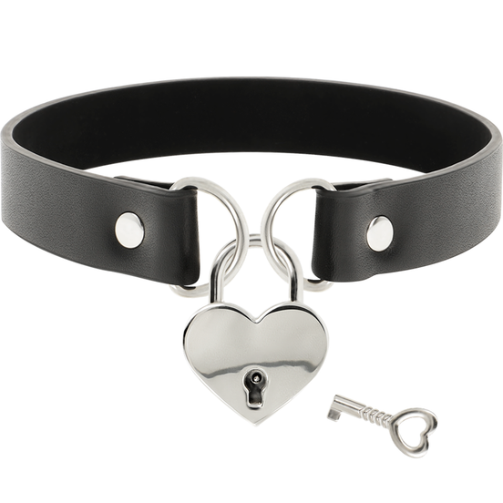 COQUETTE CHIC DESIRE – VEGANES LEDERCOLLIER MIT HERZ-ACCESSOIRE MIT SCHLÜSSEL