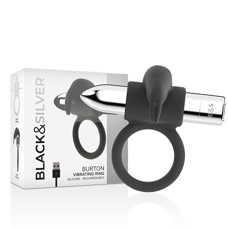 SCHWARZ&SILBER - WIEDERAUFLADBARER BURTON-RING 10 VIBRATIONSMODI