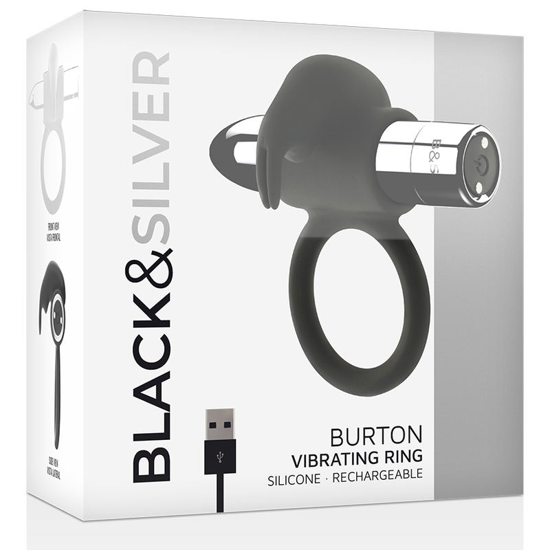 SCHWARZ&SILBER - WIEDERAUFLADBARER BURTON-RING 10 VIBRATIONSMODI