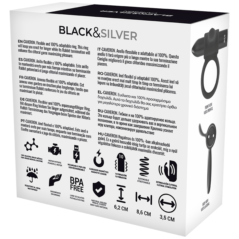 SCHWARZ&SILBER - CAMERON BLACK AUFLADBARER RING