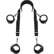 FETISH SUBMISSIVE - MASTER POSITION WITH 4 NOPRENE-LINED HANDCUFFS
