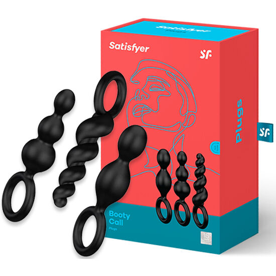 SATISFYER - ANALPLUGS-SET 3 TLG. SCHWARZ