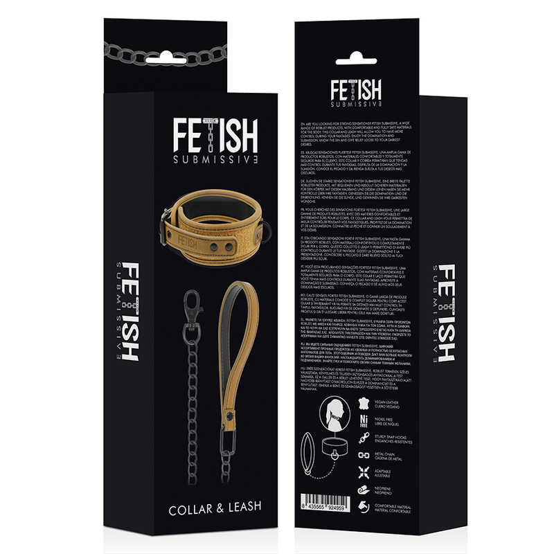 FETISCH SUBMISSIVE ORIGEN - NEOPREN GEFÜTTERTE HALSKETTE MIT KETTE