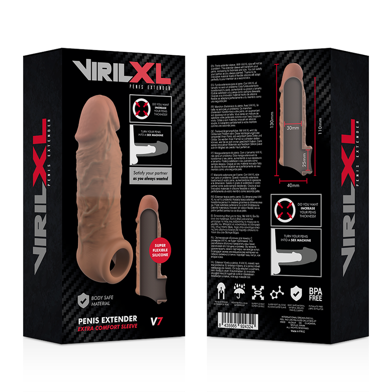 VIRILXL - FLÜSSIGES SILIKON V7 BRAUNE PENISVERLÄNGERUNG