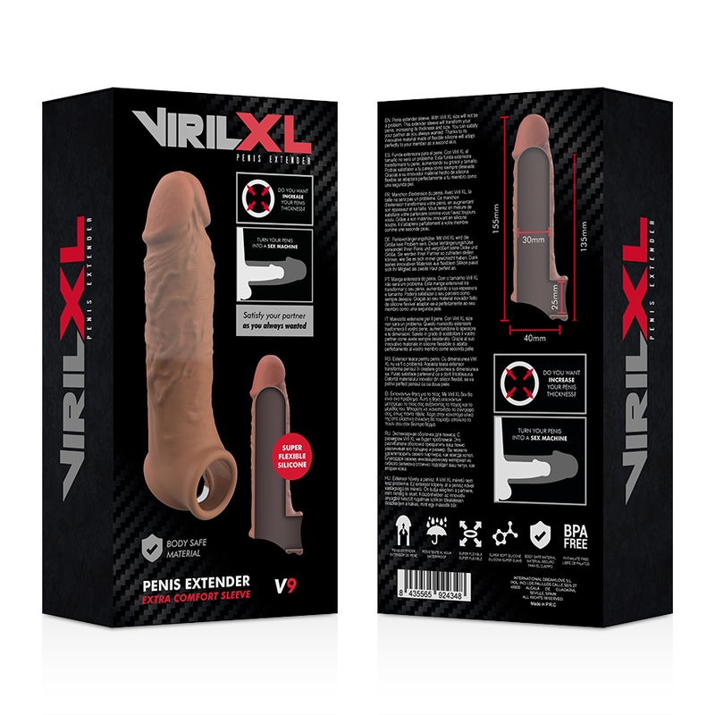 VIRILXL - FLÜSSIGSILIKON V9 BRAUNE PENISVERLÄNGERUNG