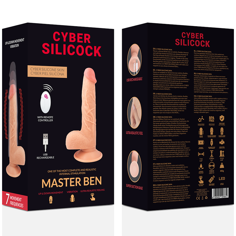 CYBER SILICOCK - REALISTISCHER FERNGESTEUERTER MASTER BEN 23,88 CM -O- 4,3 CM