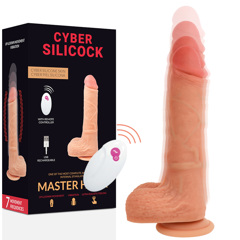 CYBER SILICOCK - REALISTISCHER FERNGESTEUERTER MASTER HUCK 20,9 CM -Ø- 4 CM