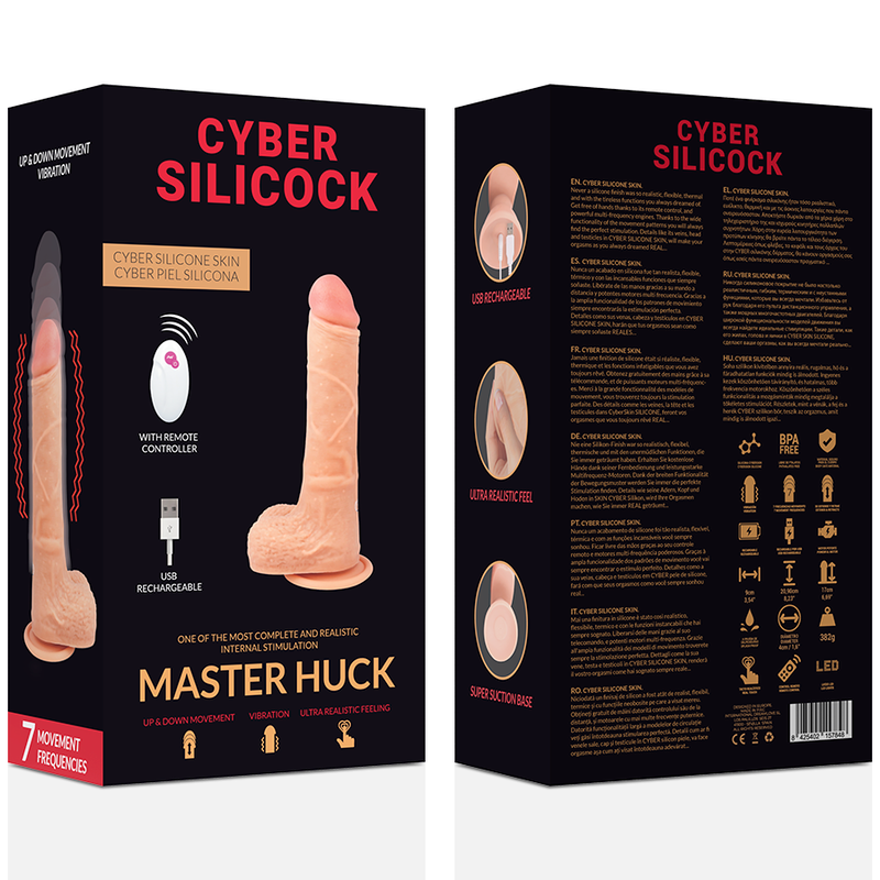 CYBER SILICOCK - REALISTISCHER FERNGESTEUERTER MASTER HUCK 20,9 CM -Ø- 4 CM
