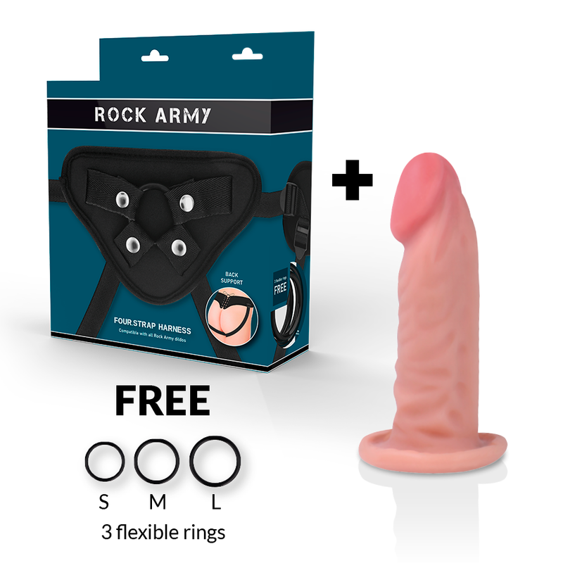 ROCKARMY - HARNESS + DUAL DENSITY TIGER REALISTIC Wellness Device 14 CM -O- 4.46 CM