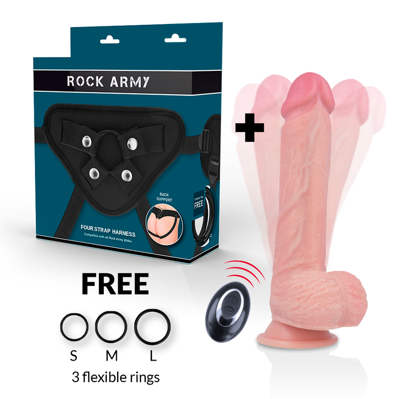 ROCKARMY - HARNESS + FLÜSSIGSILIKON Sensorisches Gerät PREMIUM APACHE FERNBEDIENUNG 20,5 CM -O- 4,62 CM