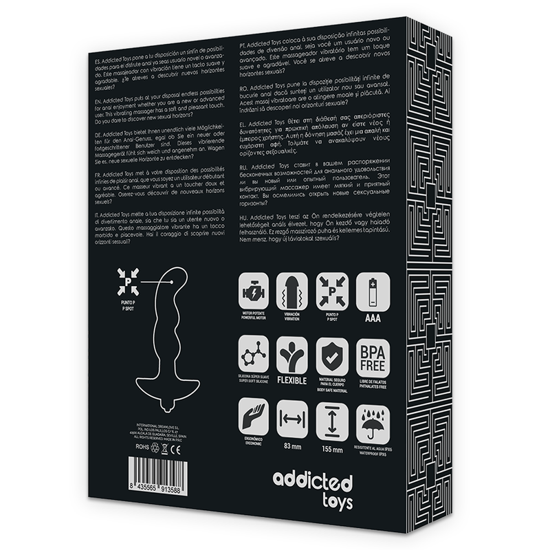 ADDICTED TOYS - ANALMASSAGER MIT SCHWARZEM VIBRATIONSMODELL 2